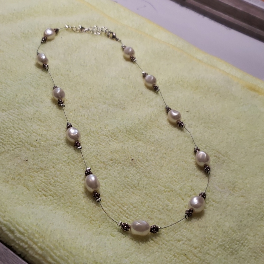 Faux pearl necklace